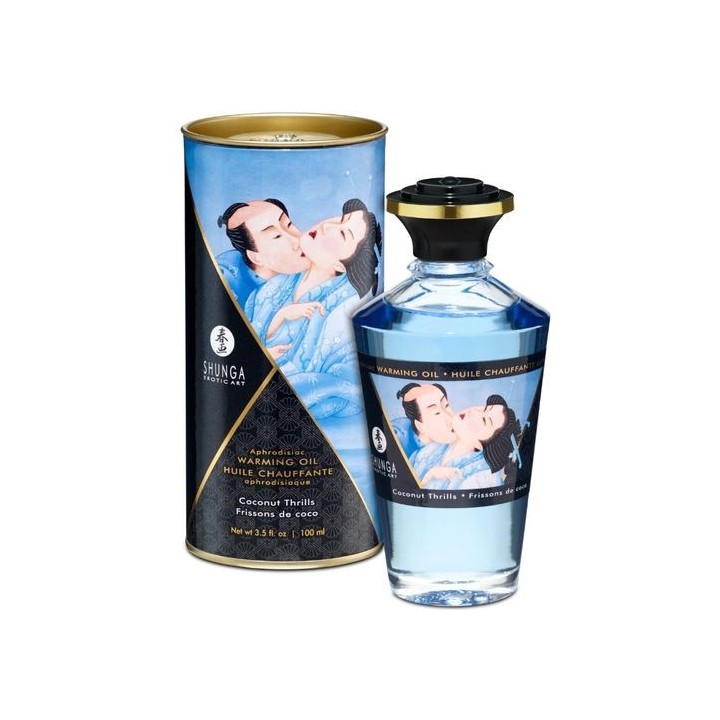 SHUNGA,ACEITE DE MASAJE EFECTO CALOR COCO.